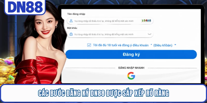 Các bước đăng ký DN88 được sắp xếp rõ ràng
